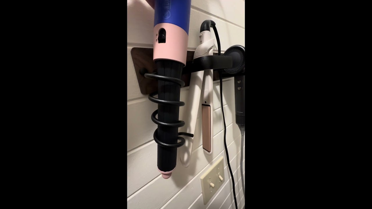 ✨ Подставка для фена Tindbea 3-в-1 | Настенный органайзер для фена, щипцов для завивки и выпрямит...