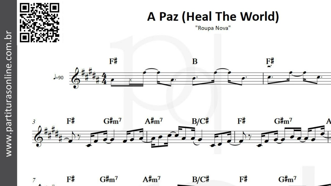A Paz (Heal The World) ♪ Roupa Nova Partitura YouTube A Paz (Heal The World) ♪ Roupa Nova Partitura YouTube