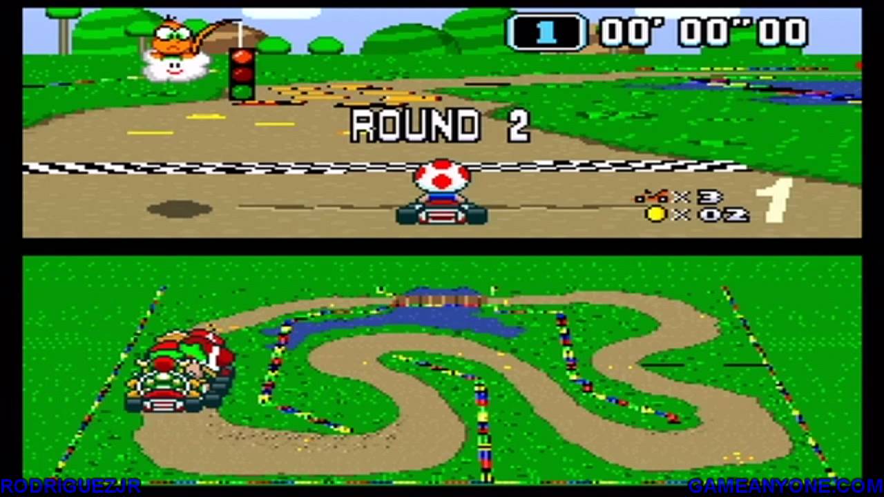 Super Mario Kart Walkthrough (Mushroom Cup 100cc Part 1) YouTube