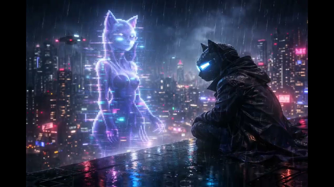 Cyber Cats - Hologram Heart (Official Visualizer) | Dark K-Pop Cyberpunk Ballad