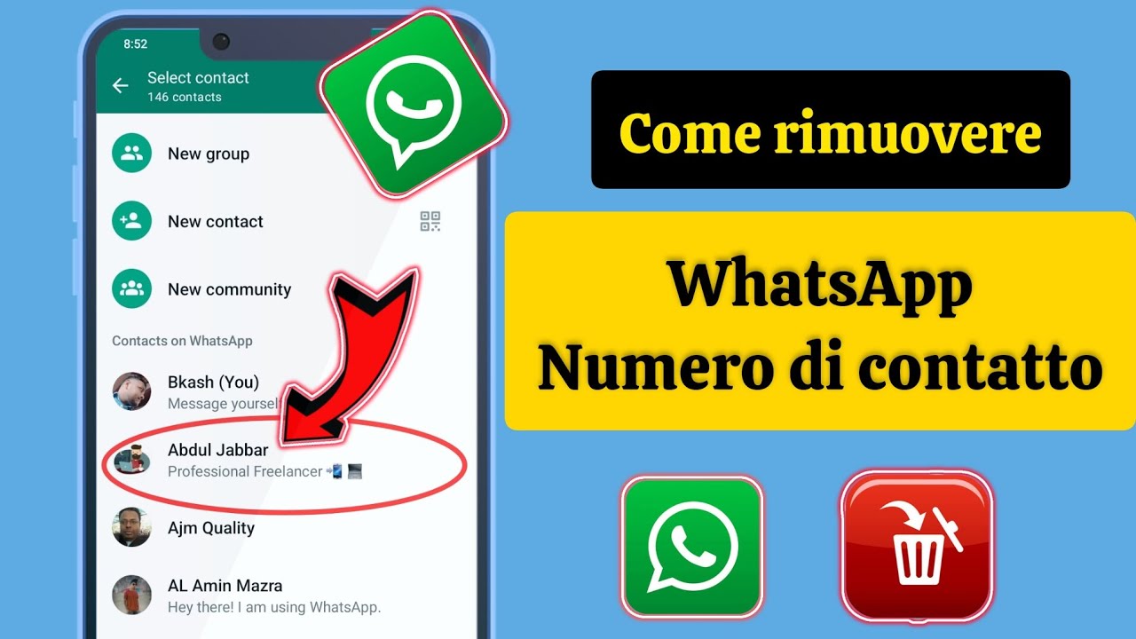 Come eliminare il numero di contatto di Whatsapp | Come rimuovere il
