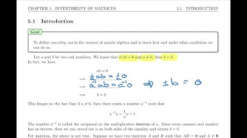 Linear Algebra 5.1 - Introduction