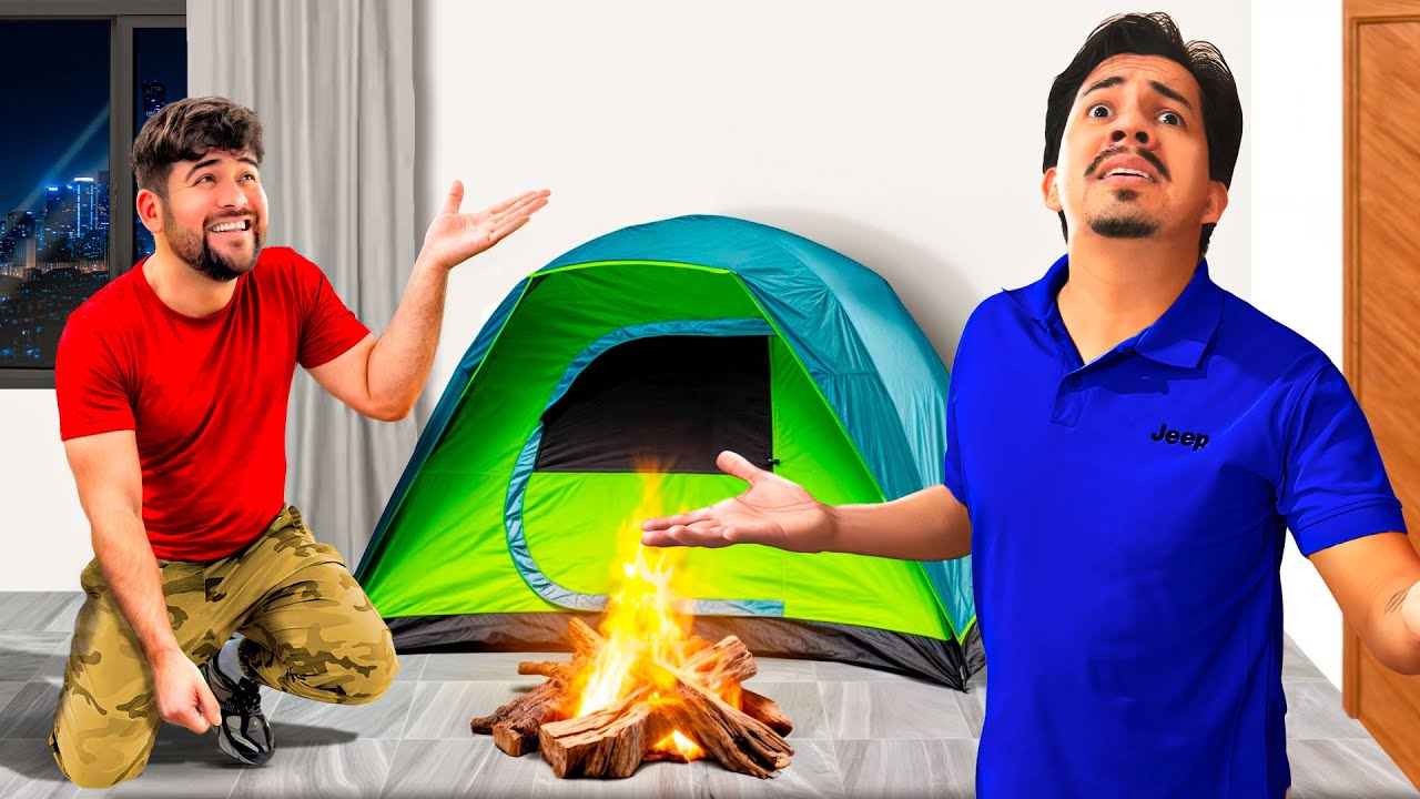 ACAMPE en el DEPA de el NIÑO SHOW SIN SU PERMISO⛺ e Hicimos Hamburguesas