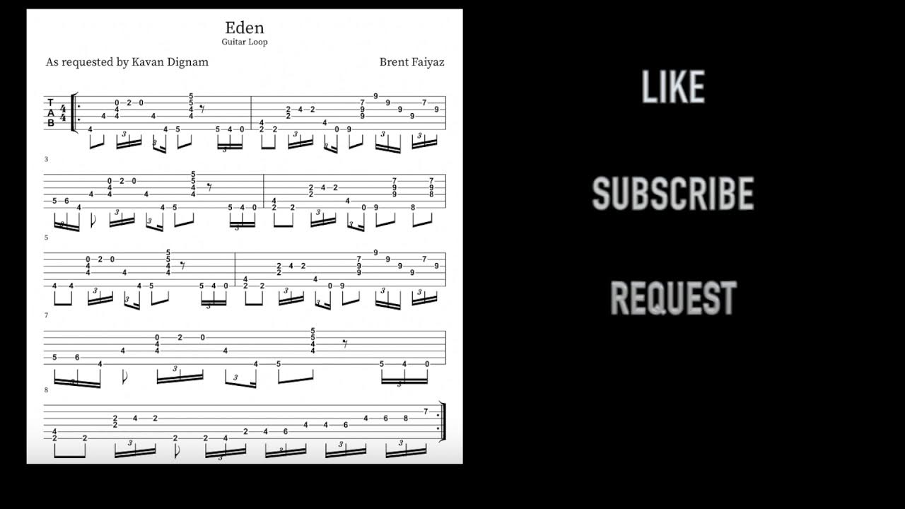 Brent Faiyaz Eden Guitar Loop With Tab YouTube playlist-brent-faiyaz-best-songs-youtube