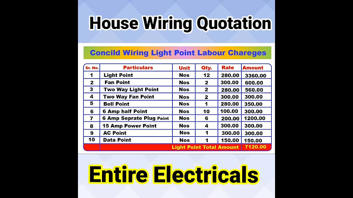 House Wiring Rate ....