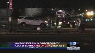 8 vehicles involved in Gibson County crash on US-41