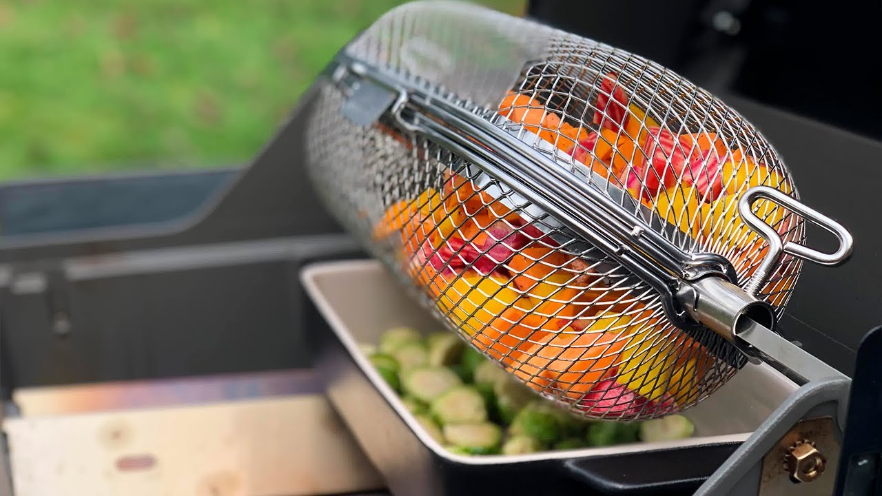 Grillopskrift - Grønt i kurv og glaseret rosenkål