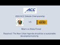 2022 ACC Debate Tournament - Round 2 - Miami vs Wake Forest