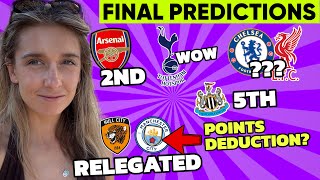 My Final Premier League Table Predictions