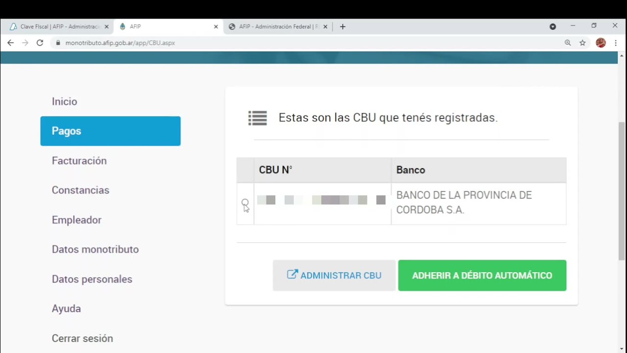 ¿Cómo poner el Monotributo en débito automatico?