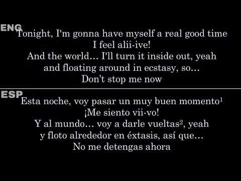 Don T Stop Me Now Queen Lyrics Letra En Espanol E Ingles Youtube