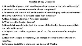 Chapter 24 Key Questions