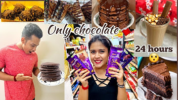 Eating only CHOCOLATE🍫for 24 hours Challenge😵‍💫| Chocolate Food Challenge | ChanRav