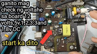 Paano mag check ng voltage ⚡ sa board led tv 12 volt,5,3.3,at 1.8 volts