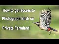 How to get access to Photograph Birds and Wildlife on Private Farmland