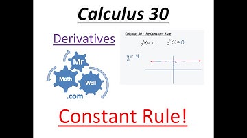 Calculus 30 Constant Rule Mr. MathWell
