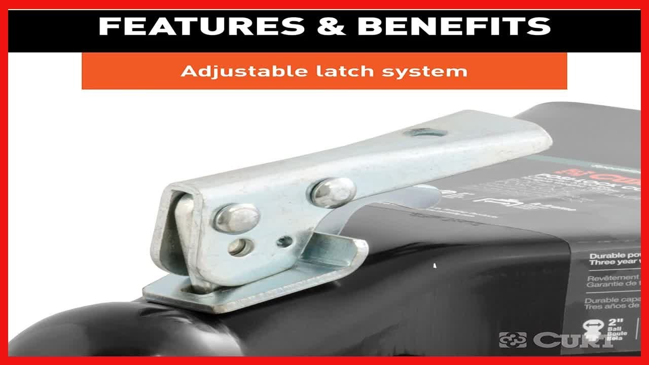 CURT 25210 Black A-Frame Trailer Coupler, 2-Inch Hitch Ball, 5,000 lbs