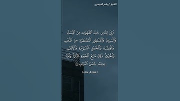 سورة آل عمران (آية ١٤)/ ياسر الدوسري