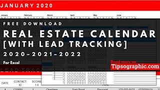 Excel 2020 Real Estate Calendar Template with Lead Tracker ► Free Download screenshot 2