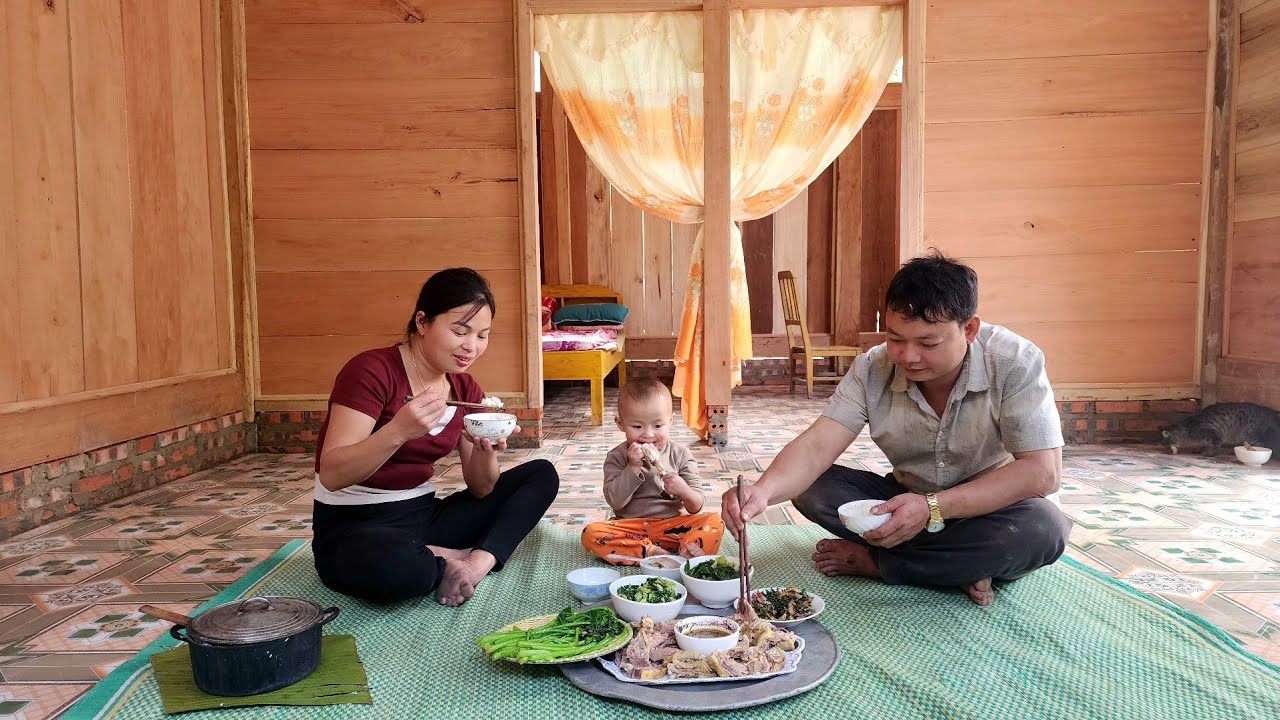 Finish installing the windows for the new house and cook a thank-you meal for the carpenter.
