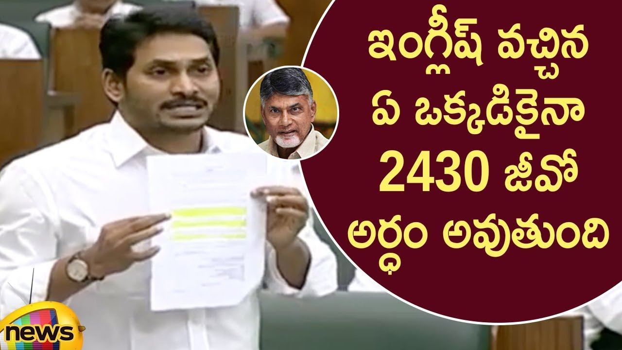 AP CM YS Jagan Controversial Comments On Chandrababu Naidu Over 2430 GO Issue | AP Assembly 2019