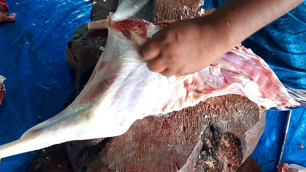 Amazing Goat Processing by Young Butcher - Traditional Meat Cleaning & Cutting Skills In Goat Market