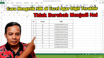 Cara Mengetik NIK di Excel Agar Digit Terakhir Tidak Berubah Menjadi Nol
