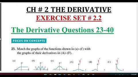 Calculus 1 Ex # 2.2 Q # 23: The Derivative; The Derivative Function