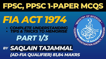 Crack the Code: Mastering the FIA Act 1974 for AD-FIA Exams | Part 1 FIA Act  | AD FIA,  FPSC Exams