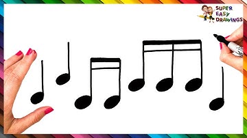 How To Draw Musical Notes Step By Step 🎶🎶 Musical Notes Drawing Easy