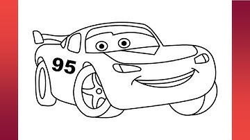 How to draw Lightning McQueen car drawing step by step