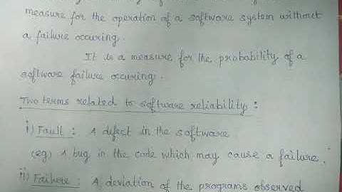 Software reliability / Software Engineering