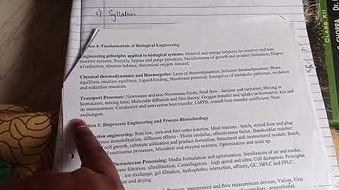 Bioprocess Syllabus || GATE 2022 || Biotechnology || TAMIL