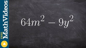 Factoring using the difference of two squares with multiple terms, 64m^2 - 9y^2