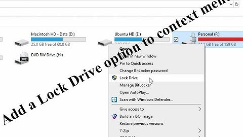 Add a "Lock Drive" option on the context menu of a bitlocker enabled drive