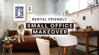85 SQ FT SMALL OFFICE MAKEOVER ✨ ALL Facebook Marketplace + Rental Friendly!