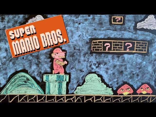 Super Mario Bros. ♫ Relaxing Lullaby Music + Chalk Art class=