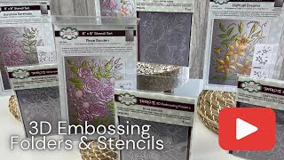 3D Embossing Folders \& Matching Stencils - Bundle Pack