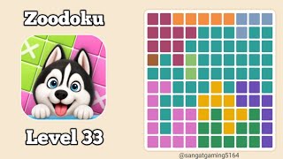 Zoodoku Level 33 walkthrough solution 