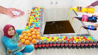 Coca Cola Orange Pepsi Balls Banana Monster Uludağ Fanta Mirinda Pool Sprite Cola And Mentos !!!