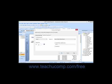 Crystal Reports 2013 Tutorial The Group Sort Expert Business Objects Training