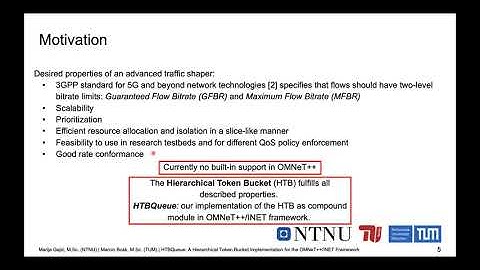 OMNeT++ 2021: HTBQueue: A Hierarchical Token Bucket Implementation for the OMNeT++/INET Framework
