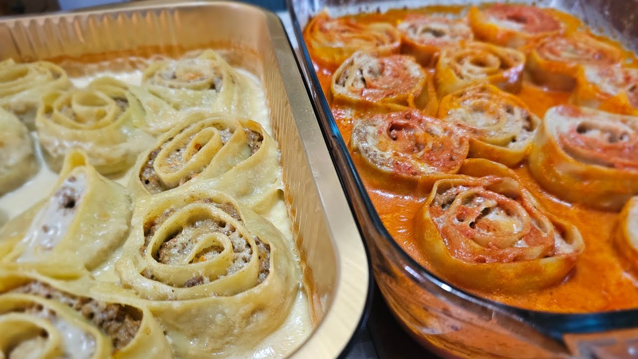 GIRELLE DI SFOGLIA FRESCA CON RIPIENO DI CARNE gusto spaziale ricche prelibatezza ✌️ 