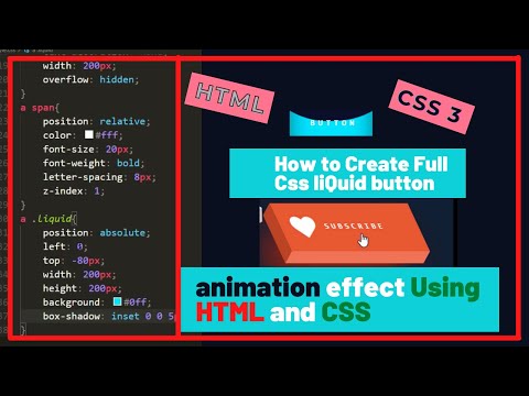 How to Create Full Css liQuid button animation effect in Jafar Sadik help.