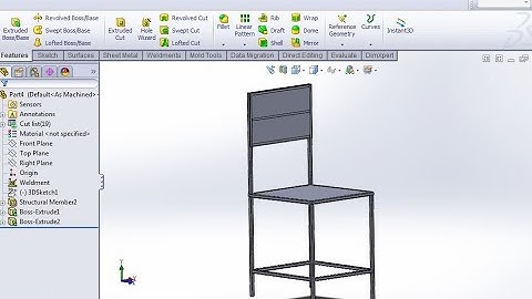 Dùng wedment vẽ khung ghế trong  solidwork