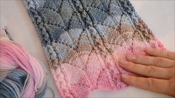Ажурный узор спицами (для кардигана). Openwork pattern with knitting needles - very simple!