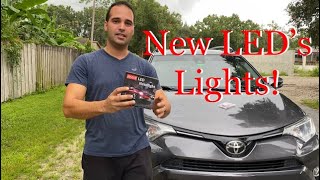 New HSUN LED Bulbs Review, (HowTo Replace Headlights and Turn Signals on a 2017 Toyota RAV4).