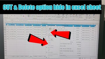 Cut & delete option hide and naver work in excle file, how to fix excel right click cut delete