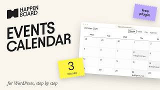 How to Add an Events Calendar to WordPress in 3 Minutes (HappenBoard)