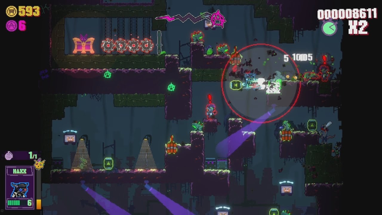 Playing CLAWPUNK Demo by Kittens in Timespace - 2D Platform Shotter - NEXT FEST STEAM